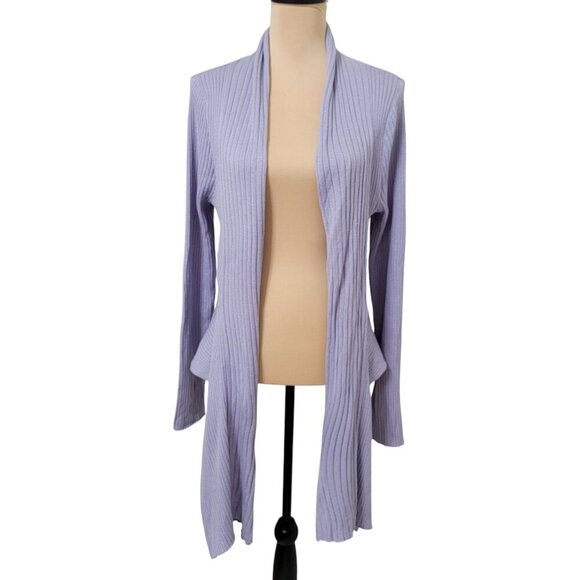 pop ulation Size L Light Lavender Drape Tie Front Cardigan Sweater - Picture 5 of 11
